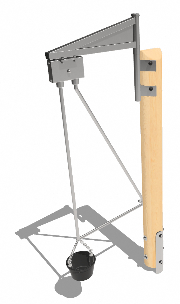 Grue à sable avec poteaux en châtagnier