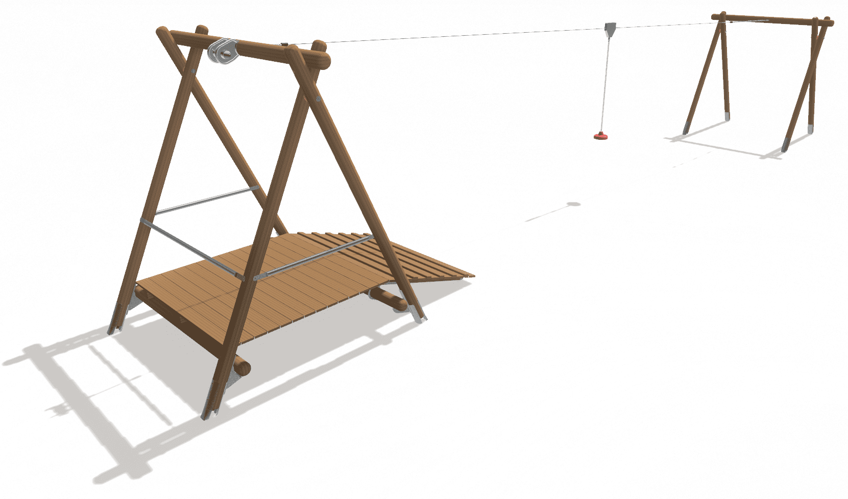 Seilbahn aus Rundholz