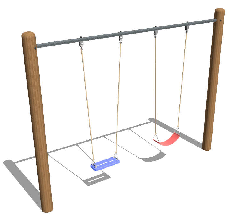 Balançoire double en rondin