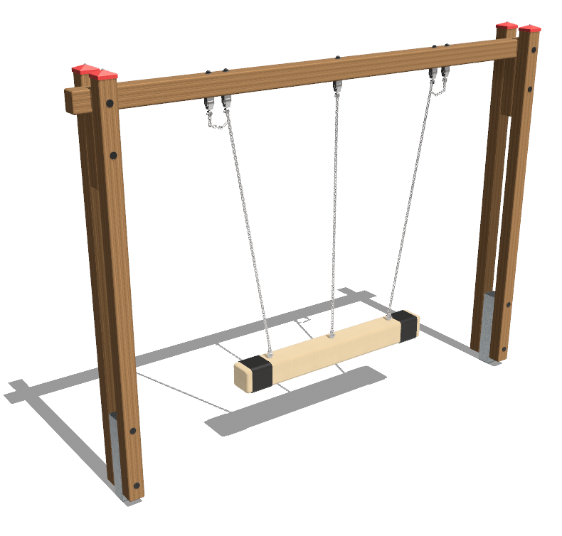  Balançoire siège en corde duo en bois équarri
