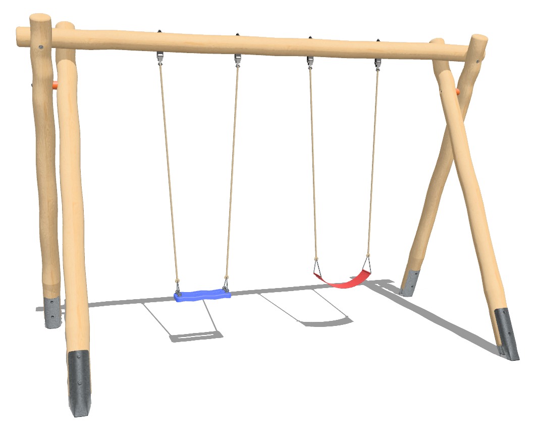 Doppelschaukel aus Edelkastanie