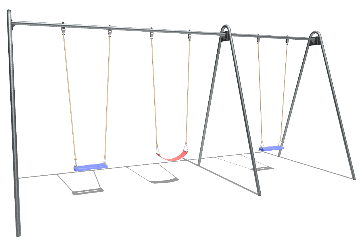 Balançoire triple en métal
