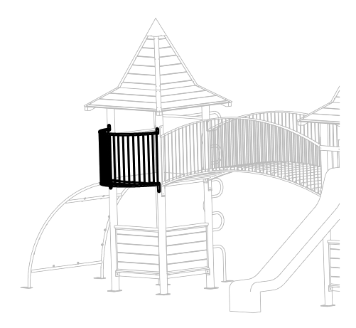 Balcon pour tour en châtaignier